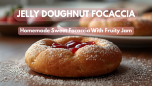 Soft and fluffy Jelly Donut Focaccia with sweet jam filling