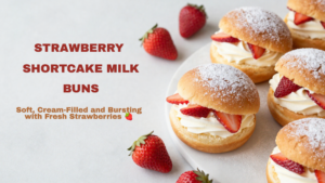 Eggless Strawberry Shortcake Milk Buns Recipe: A Light and Creamy Bakery-Style Treat